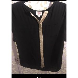 Parker silk top button down *black*